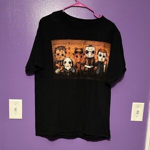 Spencer's Black Tee with Horror Characters